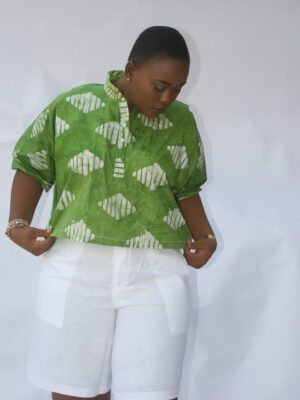 Green LILY Batik Top and Shorts