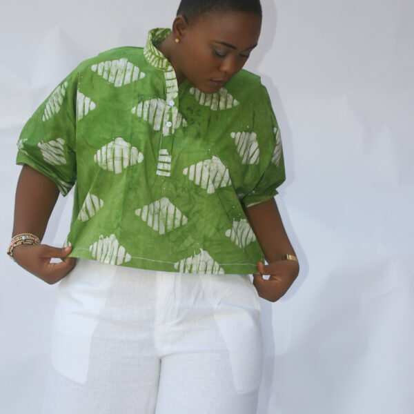 Green LILY Batik Top and Shorts